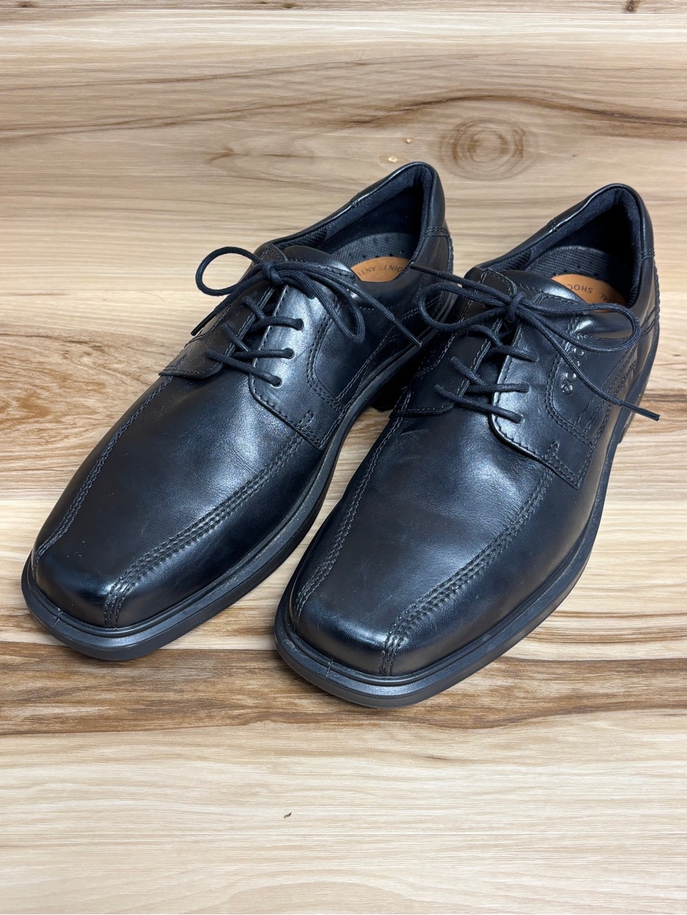 ECCO Helsinki 2.0 Mens Bike Toe Tie Black Leather Shoes size 11–1.5